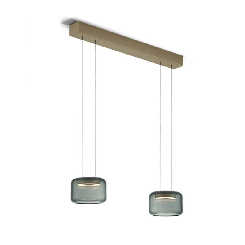 Knapstein SIDRA-2 LED-Pendelleuchte zweiflammig Effekt Bronze