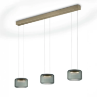 Knapstein SIDRA-3 LED-Pendelleuchte dreiflammig Effekt Bronze