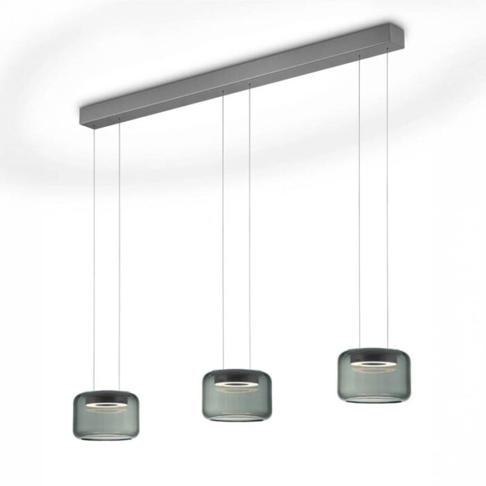 Knapstein SIDRA-3 LED-Pendelleuchte dreiflammig Graphit Anthrazit