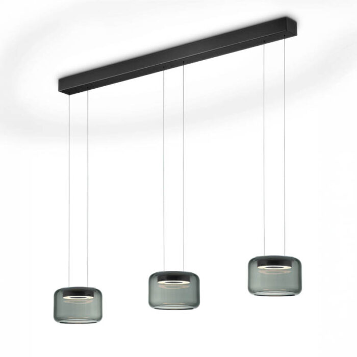 Knapstein SIDRA-3 LED-Pendelleuchte dreiflammig Schwarz