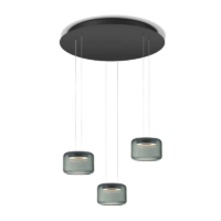 Knapstein SIDRA-Rondo LED-Pendelleuchte dreiflammig Schwarz