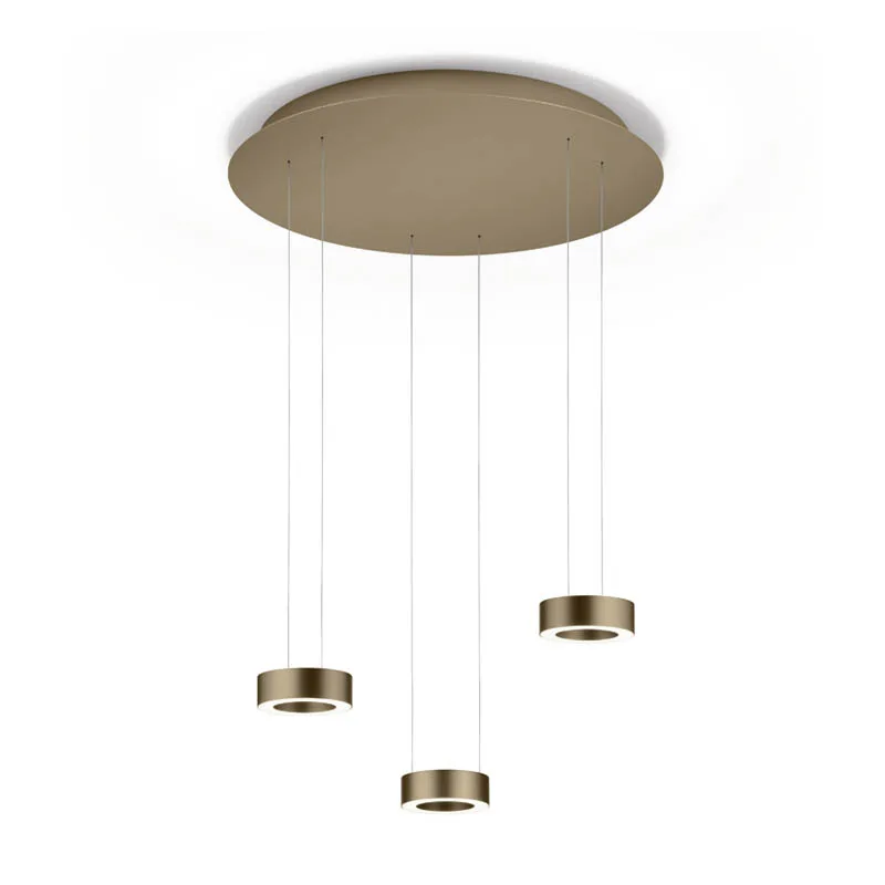 Knapstein ZERA-Rondo LED-Pendelleuchte dreiflammig Effekt Bronze