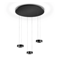 Knapstein ZERA-Rondo LED-Pendelleuchte dreiflammig Schwarz