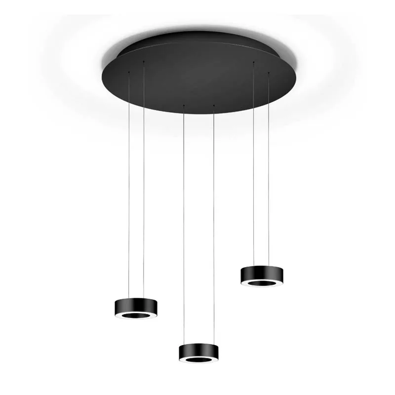 Knapstein ZERA-Rondo LED-Pendelleuchte dreiflammig Schwarz