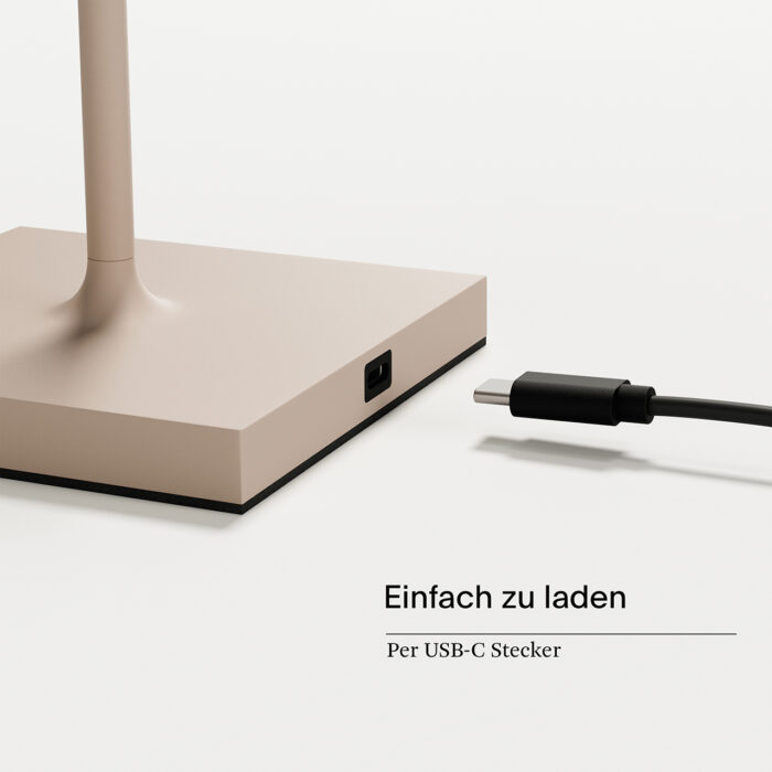 Sigor Nuindie LED-Akku Tischleuchte dünenbeige USB-C – Bild 6