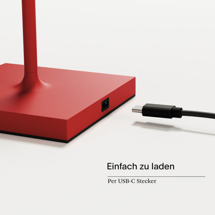 Sigor Nuindie LED-Akku Tischleuchte feuerrot USB-C – Bild 8