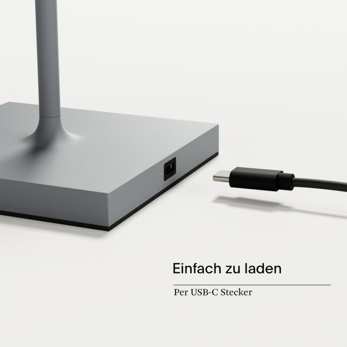 Sigor Nuindie LED-Akku Tischleuchte nebelgrau USB-C – Bild 6