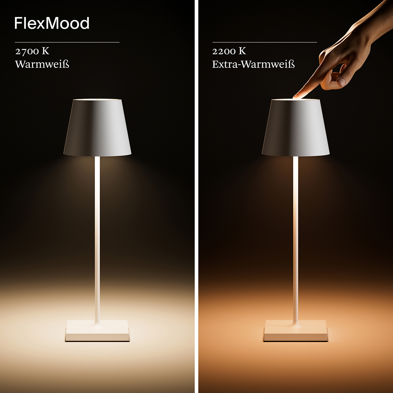 Sigor Nuindie LED-Akku Tischleuchte silberfarben – Bild 7