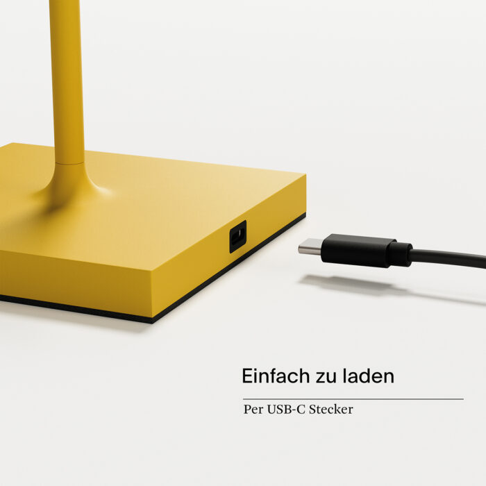 Sigor Nuindie LED-Akku Tischleuchte sonnengelb USB-C – Bild 5