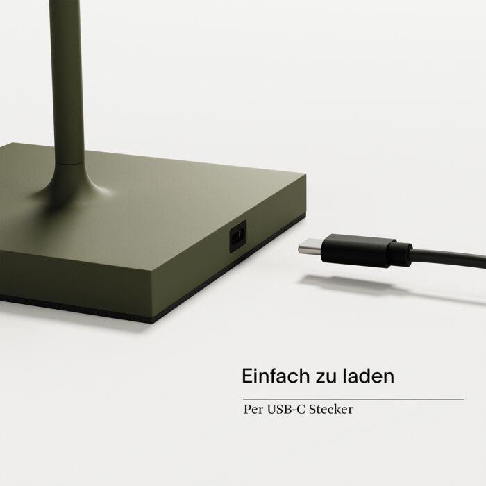 Sigor Nuindie LED-Akku Tischleuchte tannengrün USB-C – Bild 5