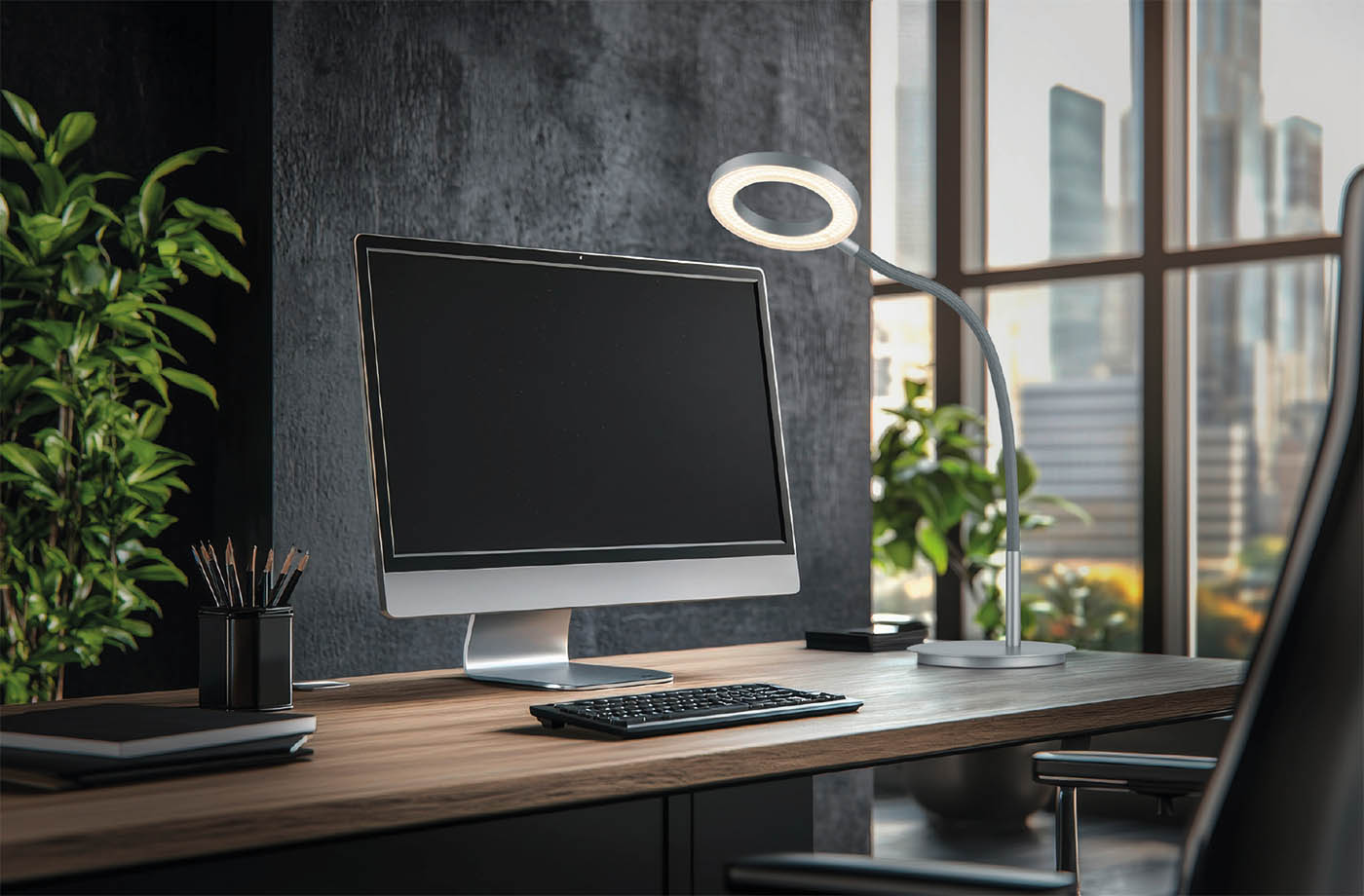 Knapstein Tessa-Flex LED Tischlauchte auf Schreibtisch