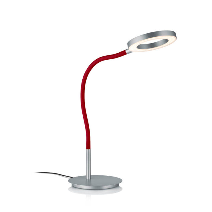 Knapstein TESSA-T-Flex LED-Tischleuchte Mattnickel Rot