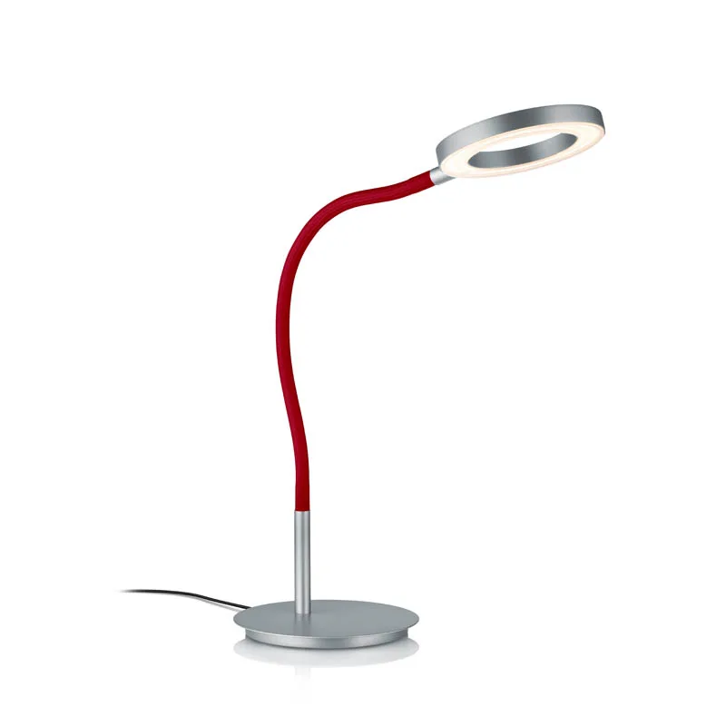 Knapstein TESSA-T-Flex LED-Tischleuchte Mattnickel Rot