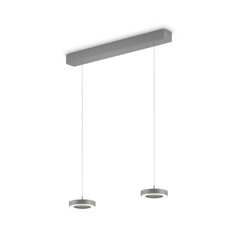 Knapstein DAJA-2 LED-Pendelleuchte zweiflammig Nickel Matt