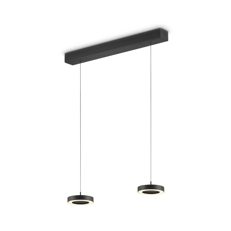 Knapstein DAJA-2 LED-Pendelleuchte zweiflammig schwarz