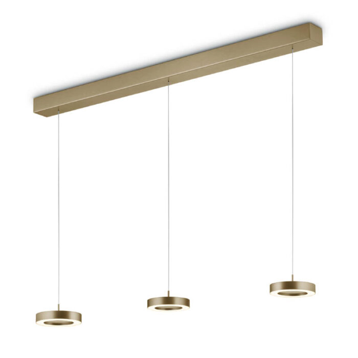 Knapstein DAJA-3 LED-Pendelleuchte dreiflammig Effekt Bronze