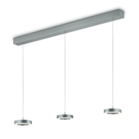 Knapstein DAJA-3 LED-Pendelleuchte dreiflammig Mattnickel