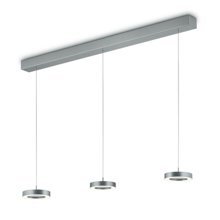 Knapstein DAJA-3 LED-Pendelleuchte dreiflammig Mattnickel