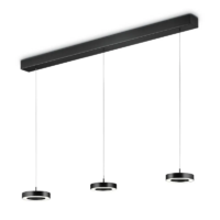 Knapstein DAJA-3 LED-Pendelleuchte dreiflammig schwarz