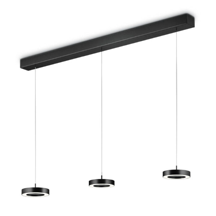 Knapstein DAJA-3 LED-Pendelleuchte dreiflammig schwarz