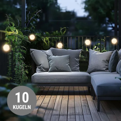 8 seasons design Glowing Elegance Lichterkette 10 Kugeln