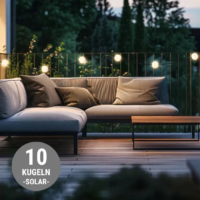 8 seasons design Glowing Elegance Lichterkette 10 Kugeln Solar