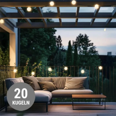 8 seasons design Glowing Elegance Lichterkette 20 Kugeln