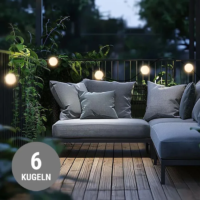 8 seasons design Glowing Elegance Lichterkette 6 Kugeln