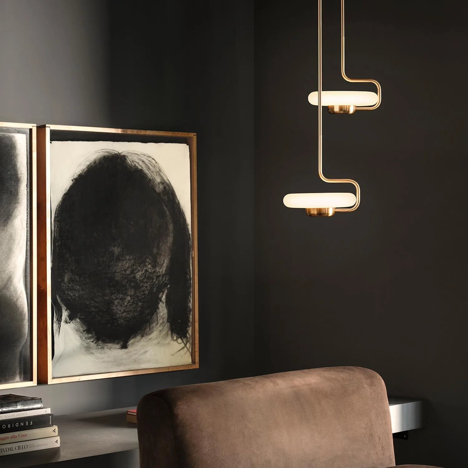 KDLN Tratto LED-Pendelleuchte Ambiente Messing