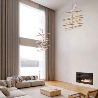 Vibia Rhythm Vertical 2167 LED-Pendelleuchte Holz Ambiente
