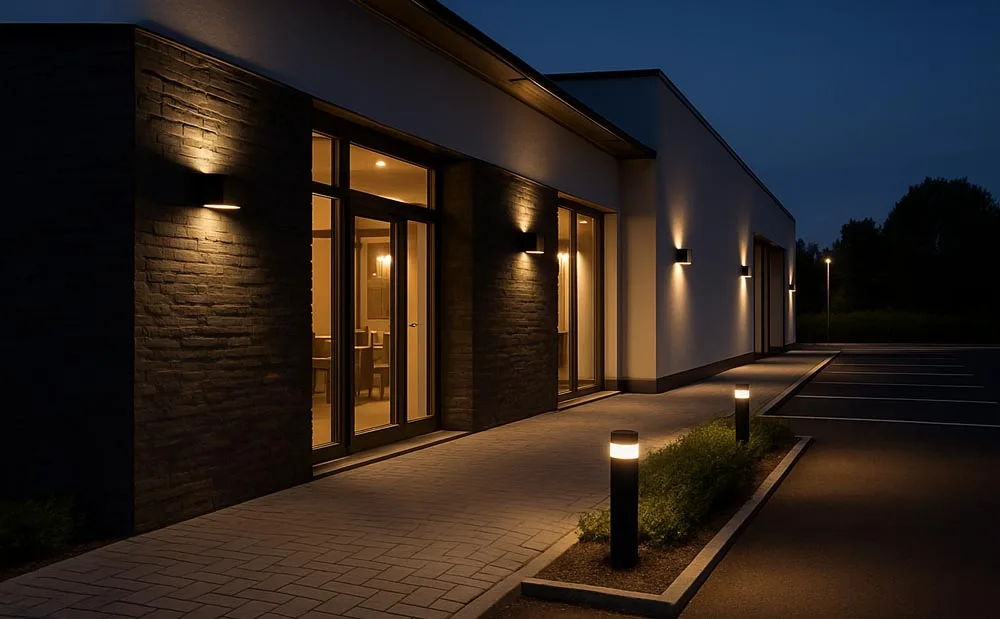 Licht auf Zugangsbereichen zum Restautrant
