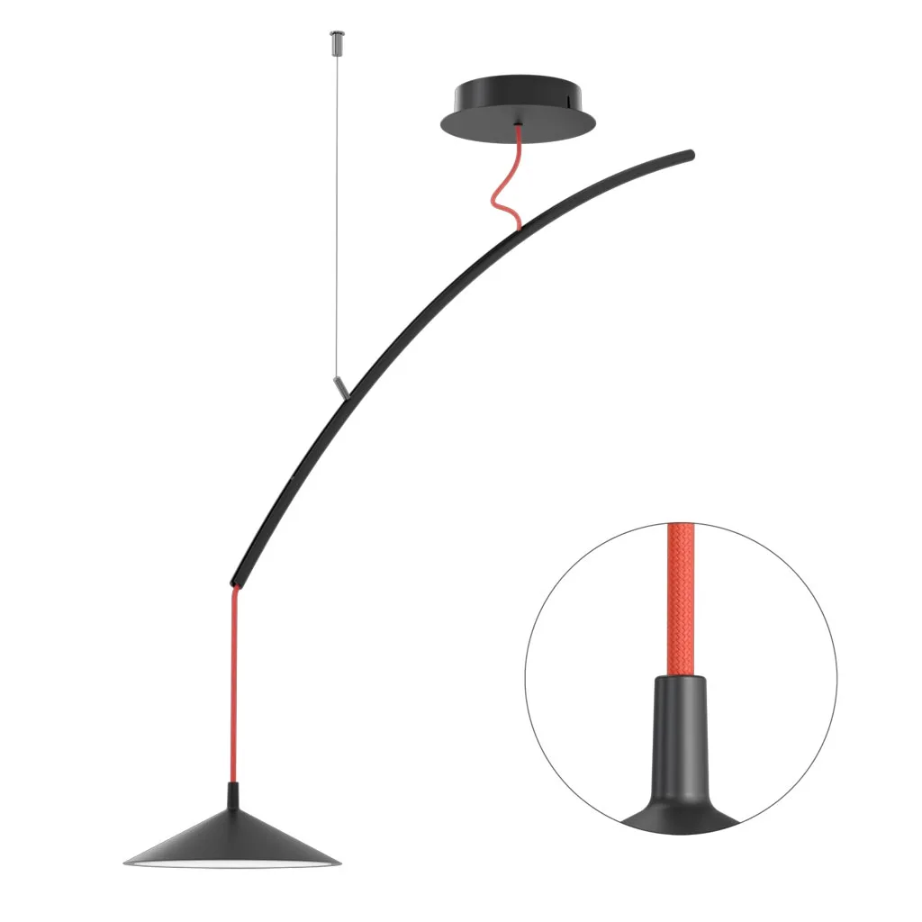 Cini & Nils Minima Sospesa Decentrata Pendelleuchte Schwarz Rot