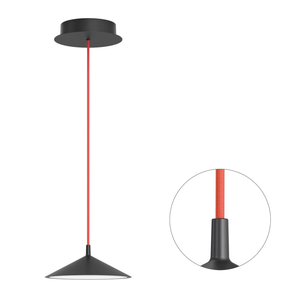 Cini & Nils Minima Sospesa Pendelleuchte Schwarz Ziegelrot