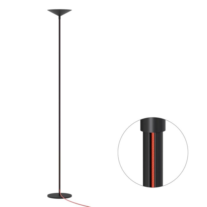 Cini & Nils Minima Terra Deckenfluter Schwarz Kabel rot