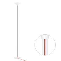Cini & Nils Minima Terra Deckenfluter Weiß Kabel rot