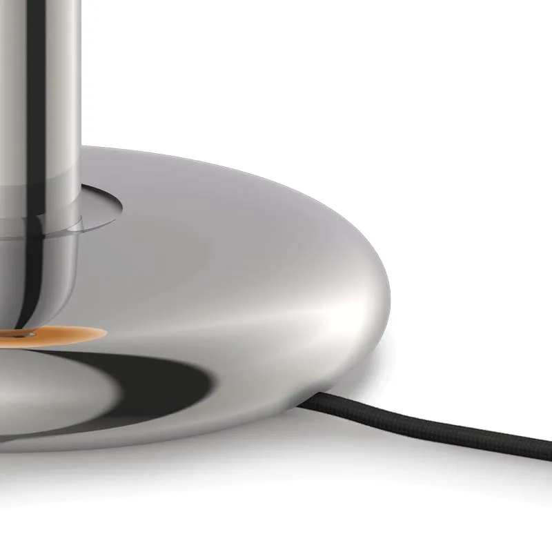 GRAU Fire Table Tischleuchte poliert Sockel