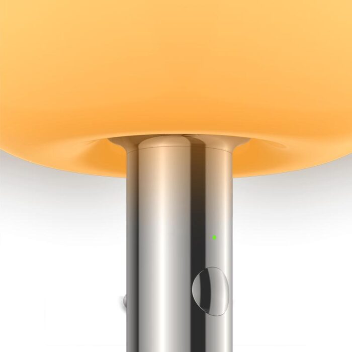 GRAU Fire Table Tischleuchte Poliert Tastdimmer