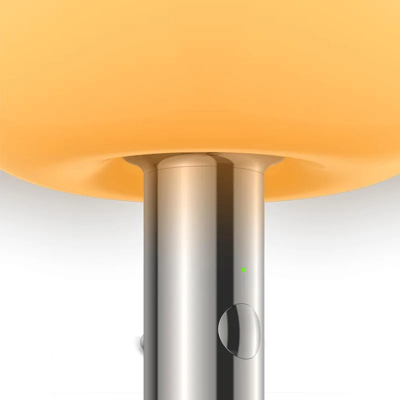 GRAU Fire Table Tischleuchte Poliert Tastdimmer