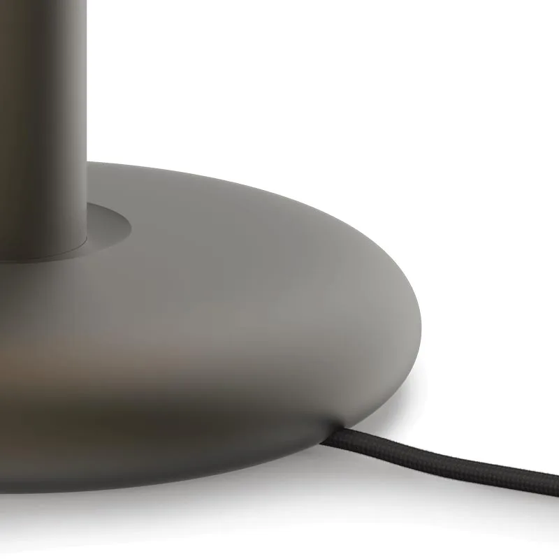 Grau Fire Tischleuchte Schwarz Sockel