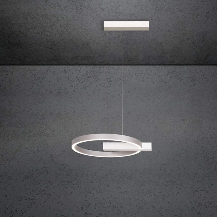 ESCALE Midnight Pendelleuchte Single 40 cm Weiß Aluminium