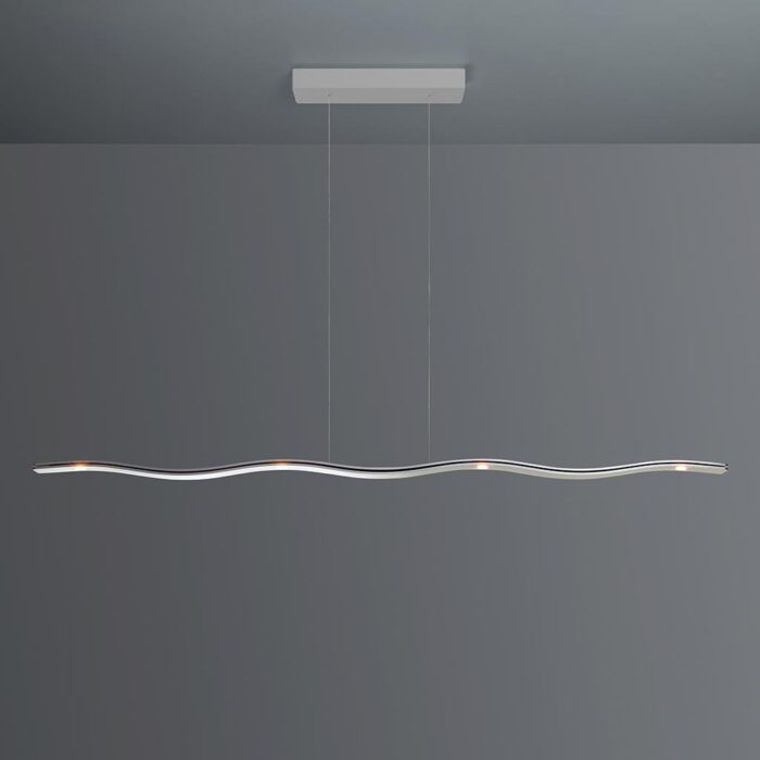 ESCALE Fluid 3.0 LED-Pendelleuchte Aluminium matt 140 cm
