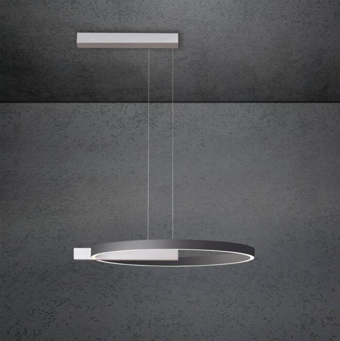 ESCALE Midnight Pendelleuchte Single 60 cm Alu Anthrazit
