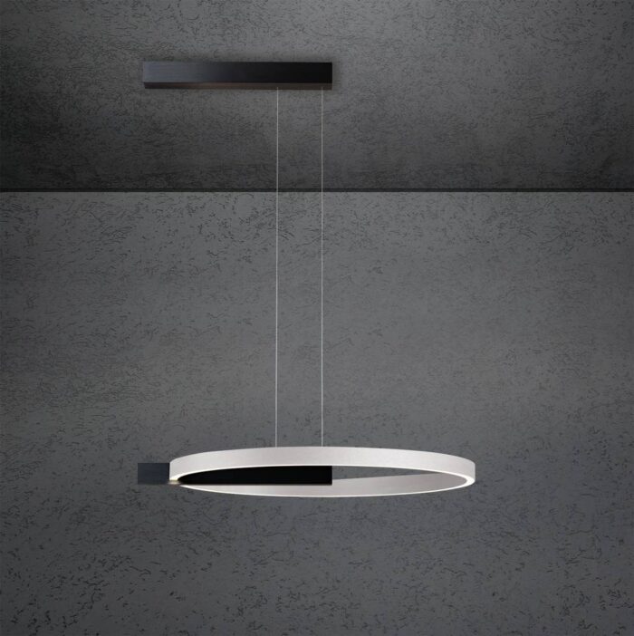 ESCALE Midnight Pendelleuchte Single 60 cm Schwarz Aluminium