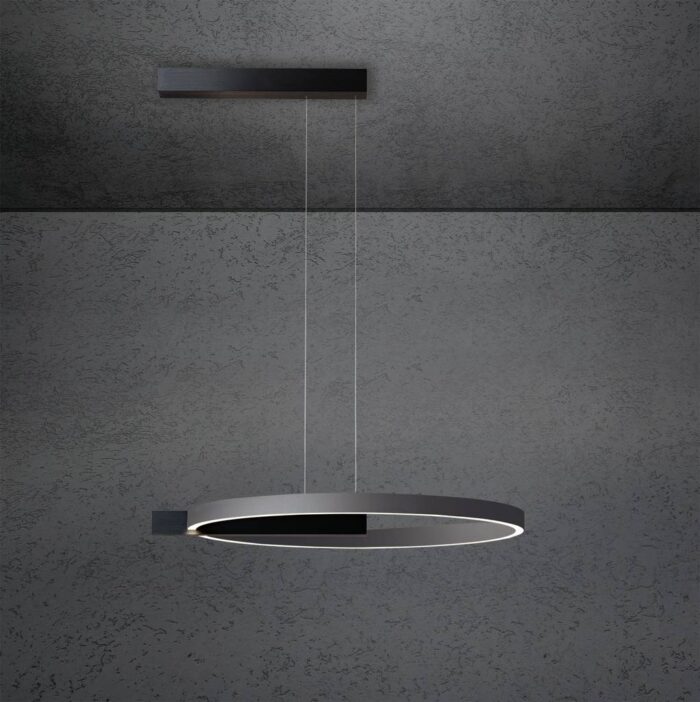 ESCALE Midnight Pendelleuchte Single 60 cm Schwarz Anthrazit