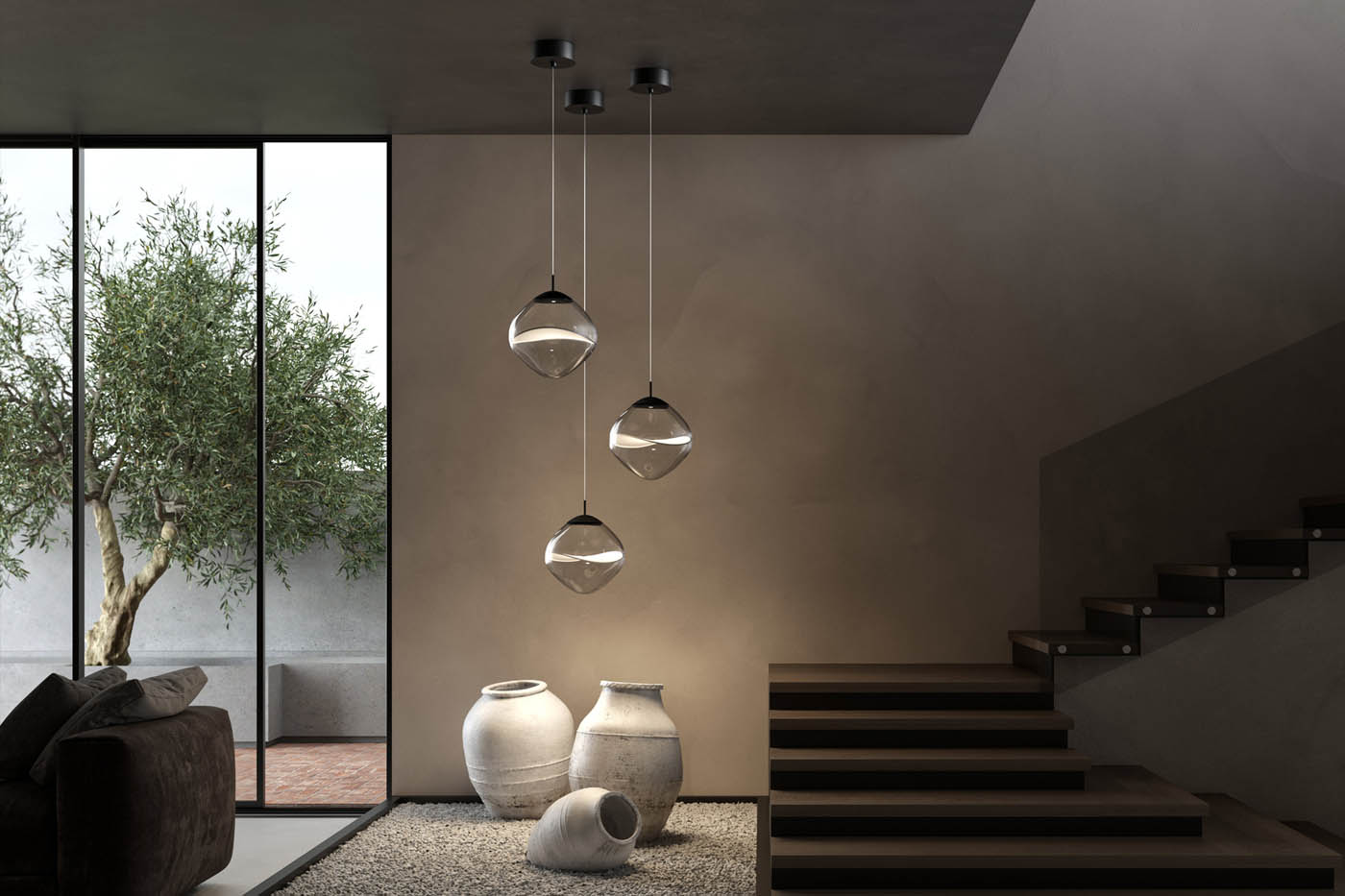 Pendelleuchten modern inszeniert werden zum Blickfang im Wohnzimmer Lumina