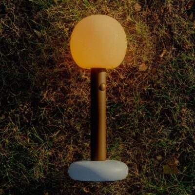 GRAU Fire LED-Tischleuchte mit Akku Silent Erath Ambiente