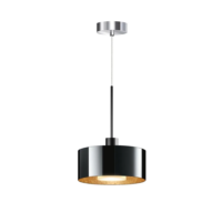 Bruck Cantara Glas 190 AC S Pendelleuchte Chrom Glas Schwarz-Gold