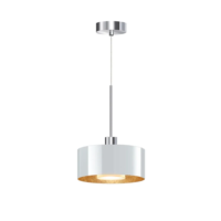 Bruck Cantara Glas 190 AC S Pendelleuchte Chrom Glas Weiß-Gold
