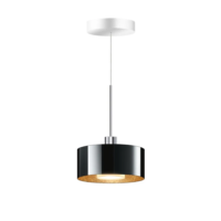 Bruck Cantara Glas 190 LV S Pendelleuchte Chrom Glas Schwarz-Gold
