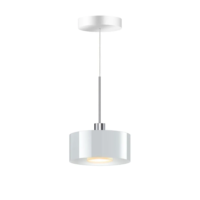 Bruck Cantara Glas 190 LV S Pendelleuchte Chrom Glas Weiß